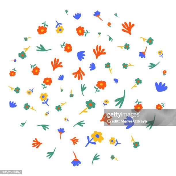 abstract flowers doodle pattern - daisy background stock illustrations