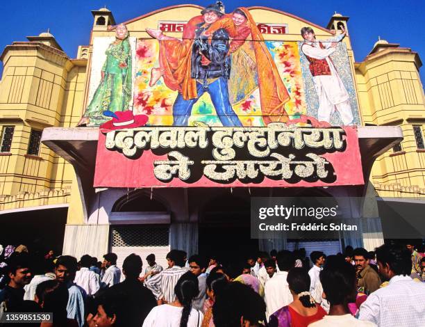 The Raj Mandir Cinema, the best known cinema building in Jaipur, the capital of Rajasthan, aka the "Pink City" in Jaipur on March 10, 2009 in...