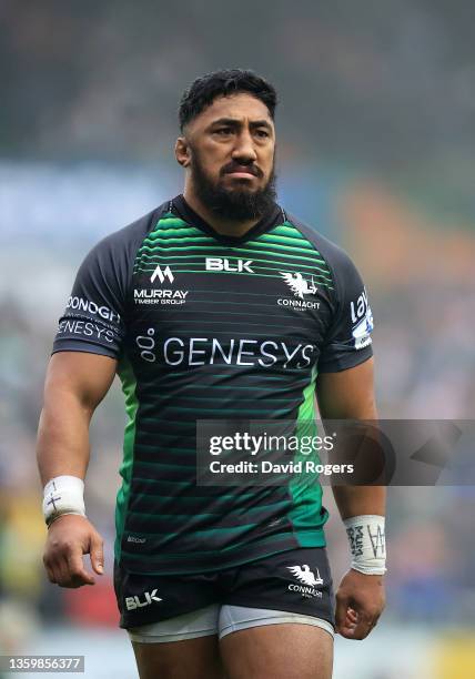 Bundee Aki of Connacht looks on during the Heineken Champions Cup match between Leicester Tigers and Connacht Rugby at Mattioli Woods Welford Road...