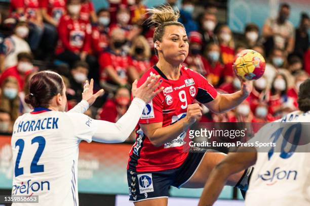 Nora Mork of Norway in action during the 25th IHF Women's World Championship 2021 Final match between France and Norway at Palau d'Esports de...