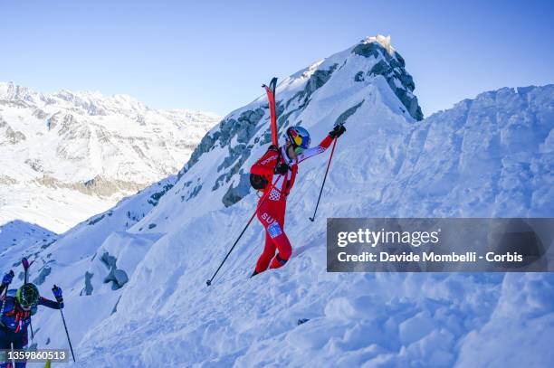 Rémi Bonnet category senior of Switzerland during Adamello World Cup Individual Race ISMF World Cup Ski Mountaineering December 19, 2021 in Ponte di...