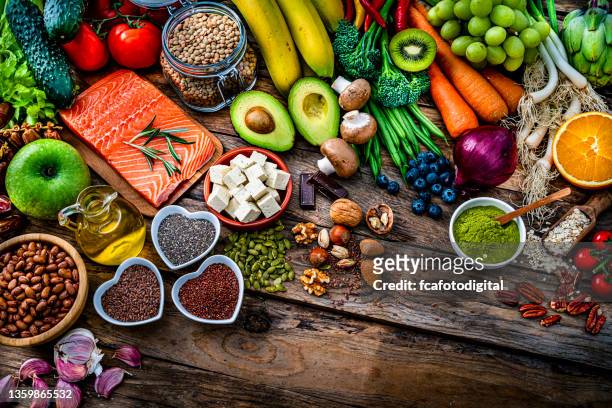 healthy food for heart care - omega 3 stock pictures, royalty-free photos & images
