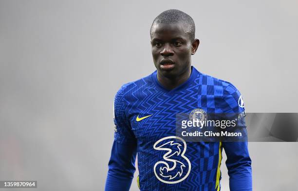 Golo Kante of Chelsea in action during the Premier League match between Wolverhampton Wanderers and Chelsea at Molineux on December 19, 2021 in...