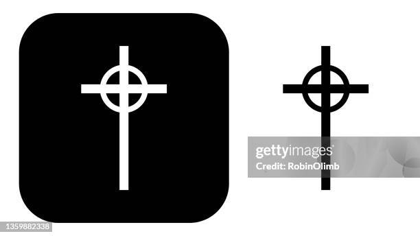 stockillustraties, clipart, cartoons en iconen met black and white medieval cross icons - presbyterianisme