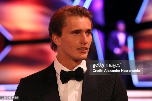 Alexander Zverev is awarded as "Sportsman of the Year" 2021 during the "Sportler des Jahres" Award 2021 Gala at Kurhaus Baden-Baden on December 19,...