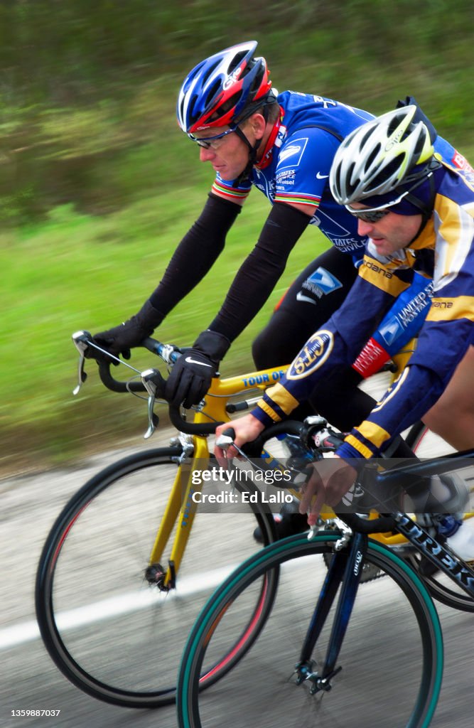 Rando Rider Rando Armstrong View of American cyclist Lance Armstrong as he participates, with an ...