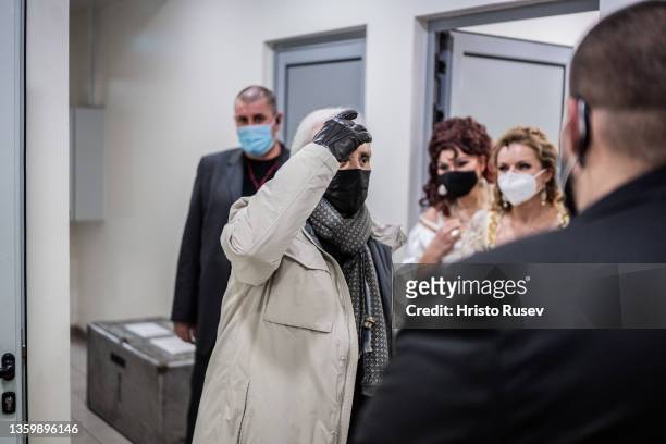 Tenor Jose Carreras is seen backstage during the Opera D'amore at Arena Armeec Hall on December 19, 2021 in Sofia, Bulgaria. The 3D production...