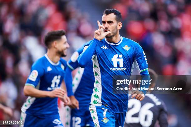 Juan Miguel Jimenez 'Juanmi' of Real Betis Balompie celebrates after scoring goal during the LaLiga Santander match between Athletic Club and Real...