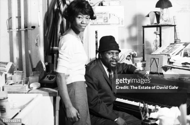 Jazz musician Thelonious Monk and his wife Nellie pose for a portrait in November, 1963 in New York City, New York.