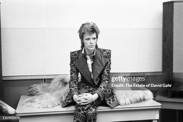 Singer David Bowie poses for a portrait at RCA Studios in January 1973 in New York City, New York.