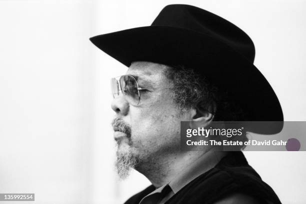 Jazz musician Charlie Mingus records in the studios of Atlantic Records on January 18, 1978 in New York City, New York.