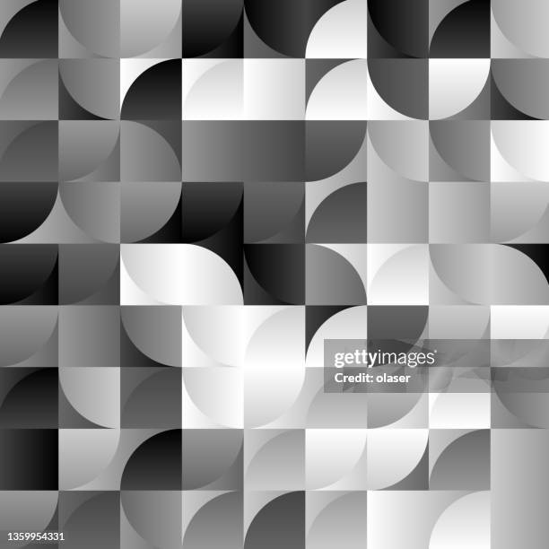 circles and quarter circles in squares pattern - 25 cents stock illustrations
