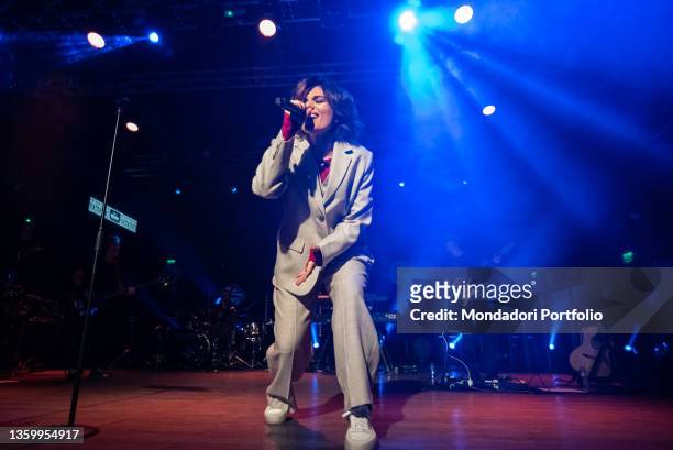 Italian singer with French citizenship Giordana Angi performs live at the Magazzini Generali in Milan in front of her fans. Milan , December 17th,...
