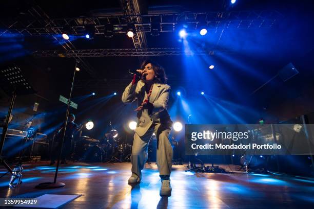 Italian singer with French citizenship Giordana Angi performs live at the Magazzini Generali in Milan in front of her fans. Milan , December 17th,...