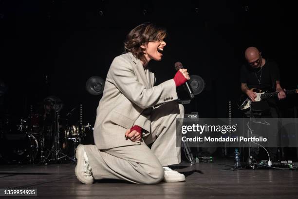 Italian singer with French citizenship Giordana Angi performs live at the Magazzini Generali in Milan in front of her fans. Milan , December 17th,...