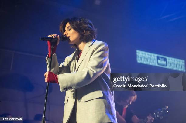 Italian singer with French citizenship Giordana Angi performs live at the Magazzini Generali in Milan in front of her fans. Milan , December 17th,...