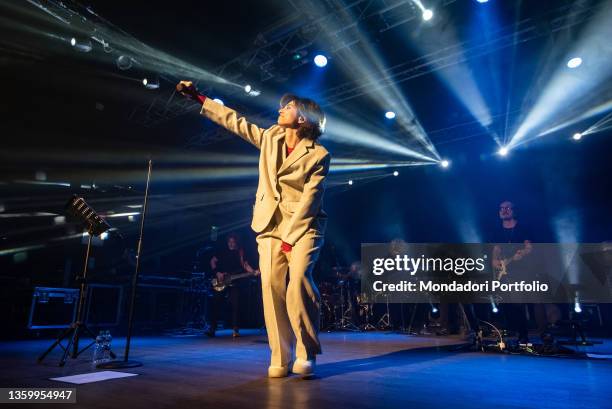 Italian singer with French citizenship Giordana Angi performs live at the Magazzini Generali in Milan in front of her fans. Milan , December 17th,...