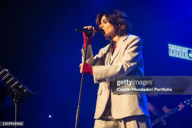 Italian singer with French citizenship Giordana Angi performs live at the Magazzini Generali in Milan in front of her fans. Milan , December 17th,...