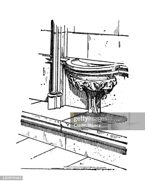 antike illustration: piscina taufe - piscina stock-grafiken, -clipart, -cartoons und -symbole