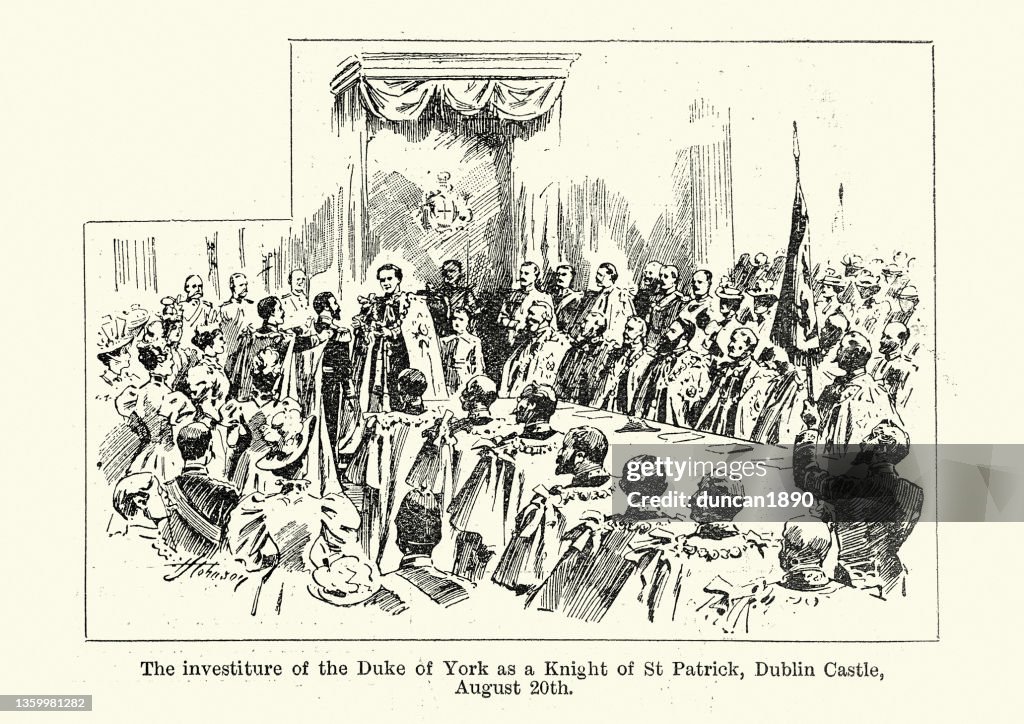 Investiture of the Duke of York as Knight of St Patrick, Dublin Castle, August 20th 1897