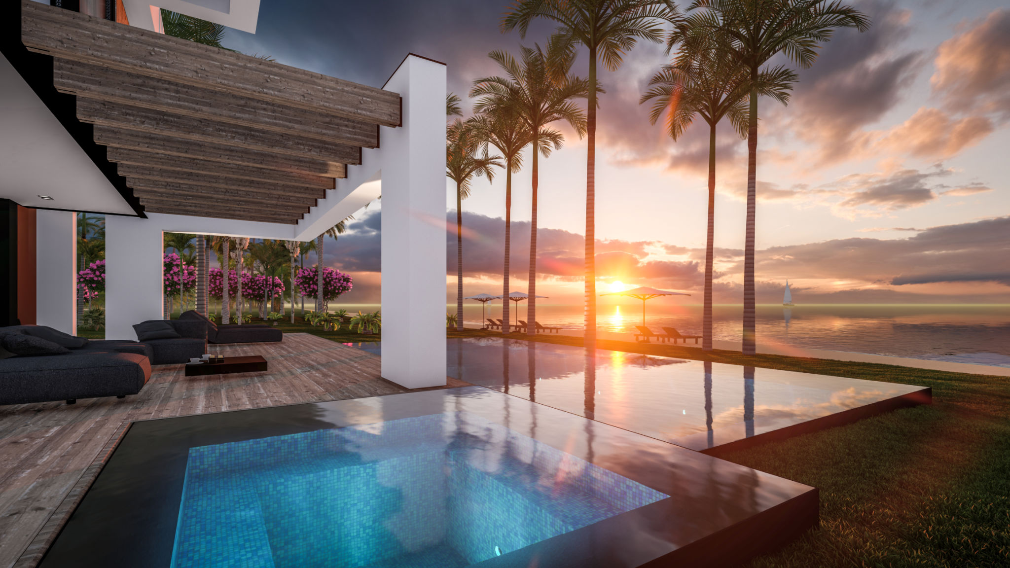 luxury villa pool