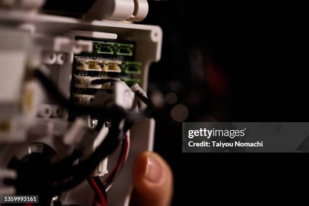 close-up of the circuit board to be attached to the robot - otaku stock pictures, royalty-free photos & images