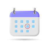 Calendar icon. Planning concept. 3D vector illustration.