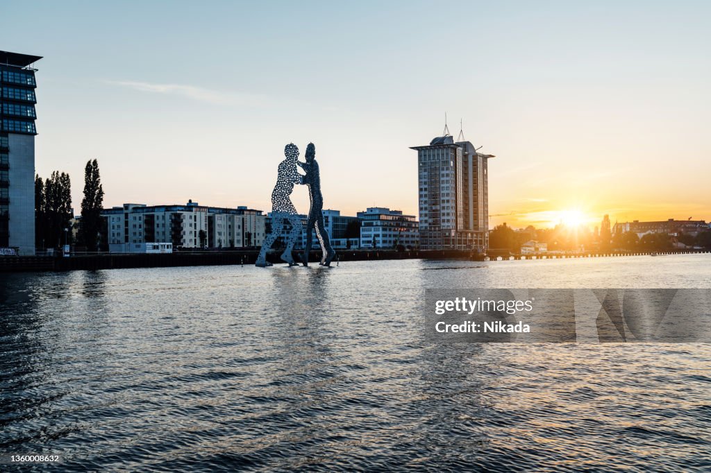 Popular landmark called the "Molecule Men" in Berlin, Germany