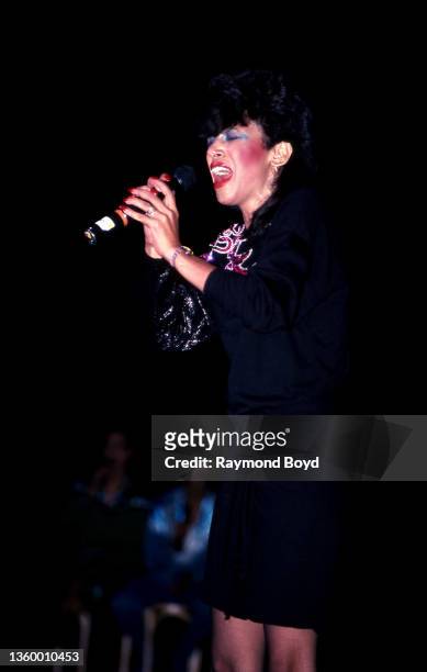 Singer Bunny DeBarge of DeBarge performs at the Holiday Star Theatre in Merrillville, Indiana in 1984.