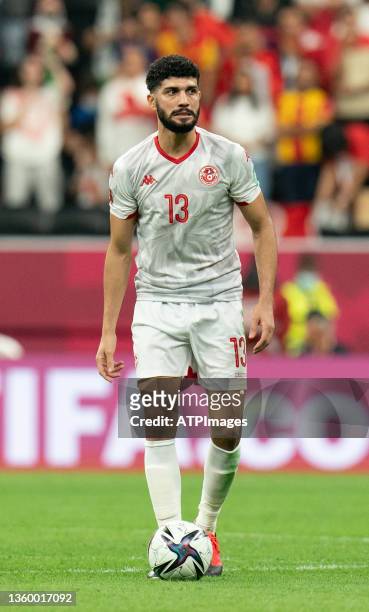 Ferjani Sassi of Tunisia in action during the FIFA Arab Cup Qatar 2021 Final match between Tunisia and Algeria at Al Bayt Stadium on December 18,...