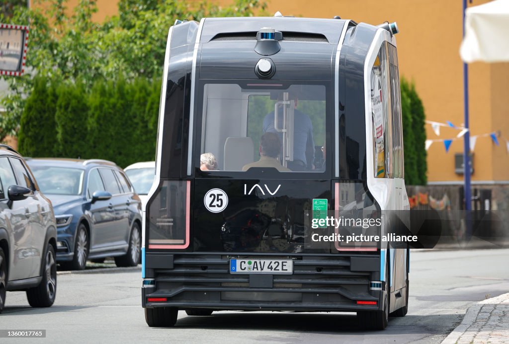 Autonomous Shuttle Germany An automated shuttle is driving through the Erzgebirge town as part ...
