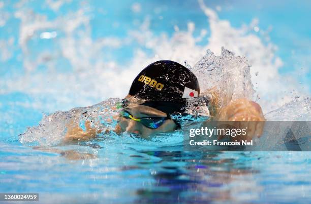 Daiya Seto of Japan competes in the Men's 400m Medley Final during day five of the FINA World Swimming Championships Abu Dhabi at Etihad Arena on...