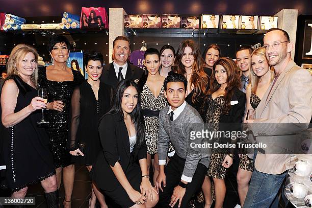 Cici Bussey, Kris Jenner, Kourtney Kardashian, Felix Rappaport, Kim Kardashian and Khloe Kardashian pose for photos with the "Kardashian cuties"...