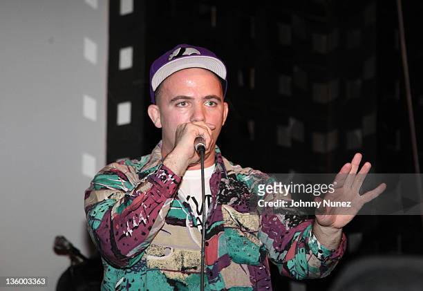 Kosha Dillz performs at the Rosenberg Toy Drive at SOB's on December 15, 2011 in New York City.