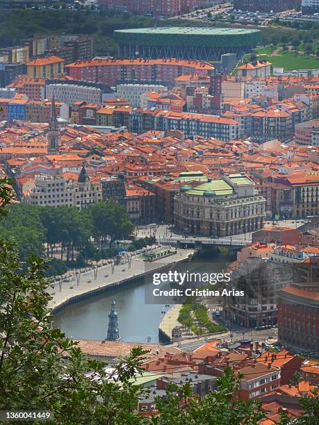 View of Bilbao from Artxanda viewpoint on July 23, 2020 in Bilbao, Vizcaya, Basque Country, Spain.