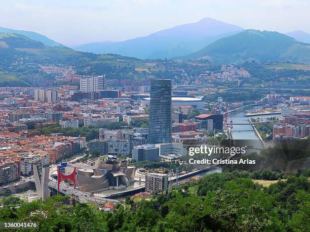 View of Bilbao from Artxanda viewpoint on July 23, 2020 in Bilbao, Vizcaya, Basque Country, Spain.