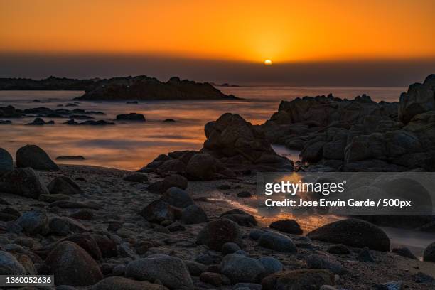 sunset,scenic view of sea against sky during sunset,san francisco,california,united states,usa - jose garde stock-fotos und bilder