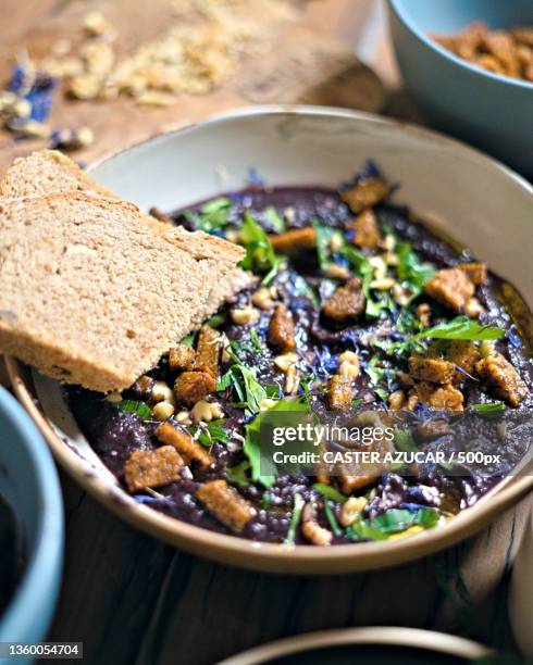 loaded carro,high angle view of food in bowl on table,london,united kingdom,uk - azucar stock pictures, royalty-free photos & images