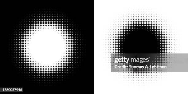 two abstract high resolution half tone dots. - spotted stock-fotos und bilder