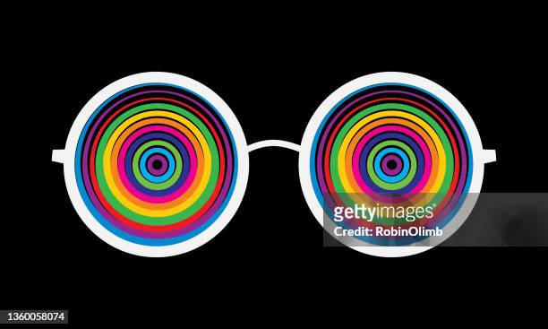 psychedelic circles eyeglasses eyeglasses - lsd 幅插畫檔、美工圖案、卡通及圖標