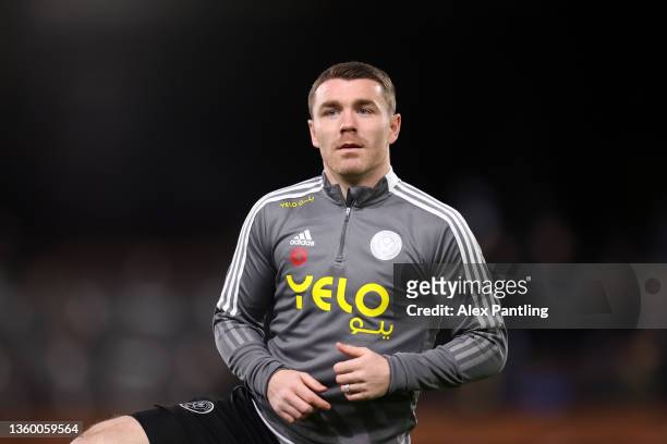 John Fleck of Sheffield United warms up prior to the Sky Bet Championship match between Fulham and Sheffield United at Craven Cottage on December 20,...