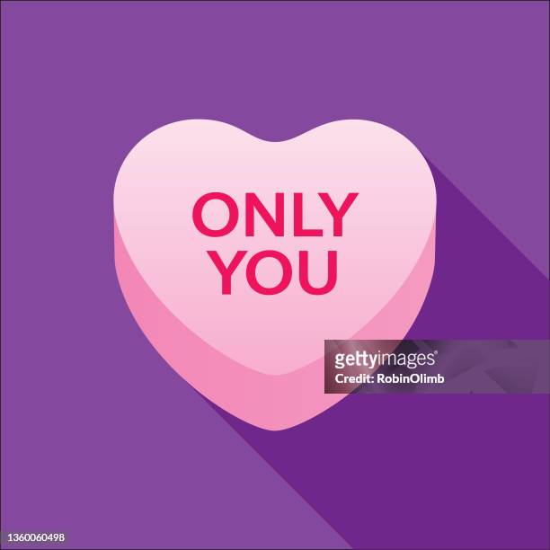 only you valentine candy heart icon - candy heart stock illustrations