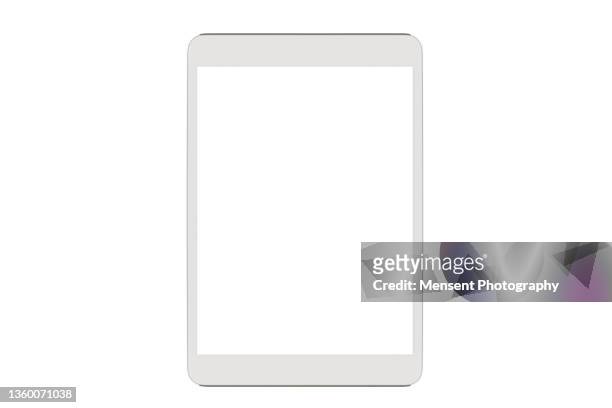 digital tablet mockup on white background - pc ultramobile foto e immagini stock