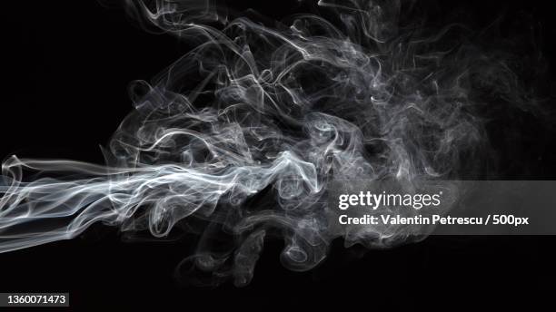 smoke isolated on black background movement of white smoke - fire transparent stock pictures, royalty-free photos & images