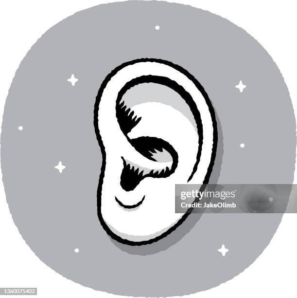 ear doodle 7 - earlobe stock illustrations