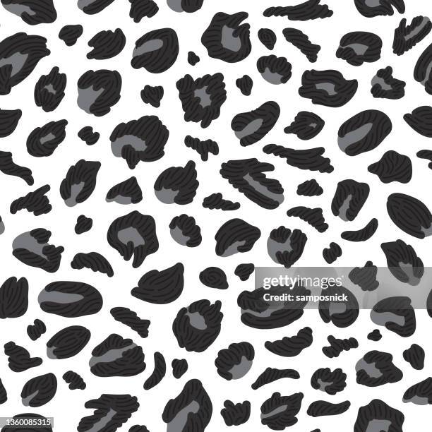 wild and bright 90s snow leopard print spotted pattern - snow leopard print stock illustrations