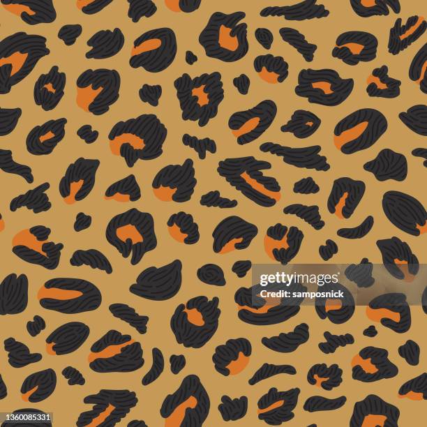 wild and bright 90s leopard print spotted pattern - leopard print pattern vector stock illustrations