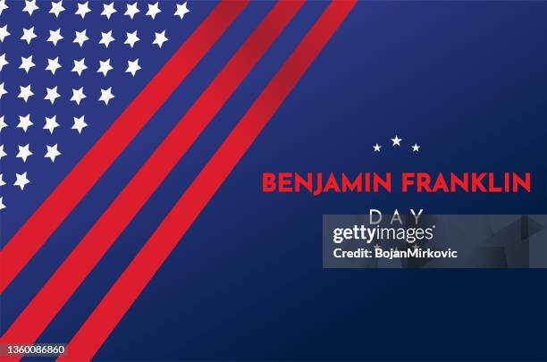 benjamin franklin day card. vector - founding fathers stock illustrations