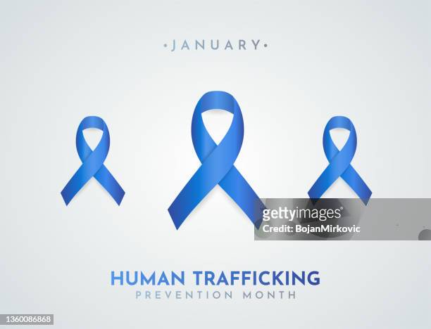 illustrazioni stock, clip art, cartoni animati e icone di tendenza di mese di prevenzione della tratta di esseri umani, gennaio. vettore - modern slavery