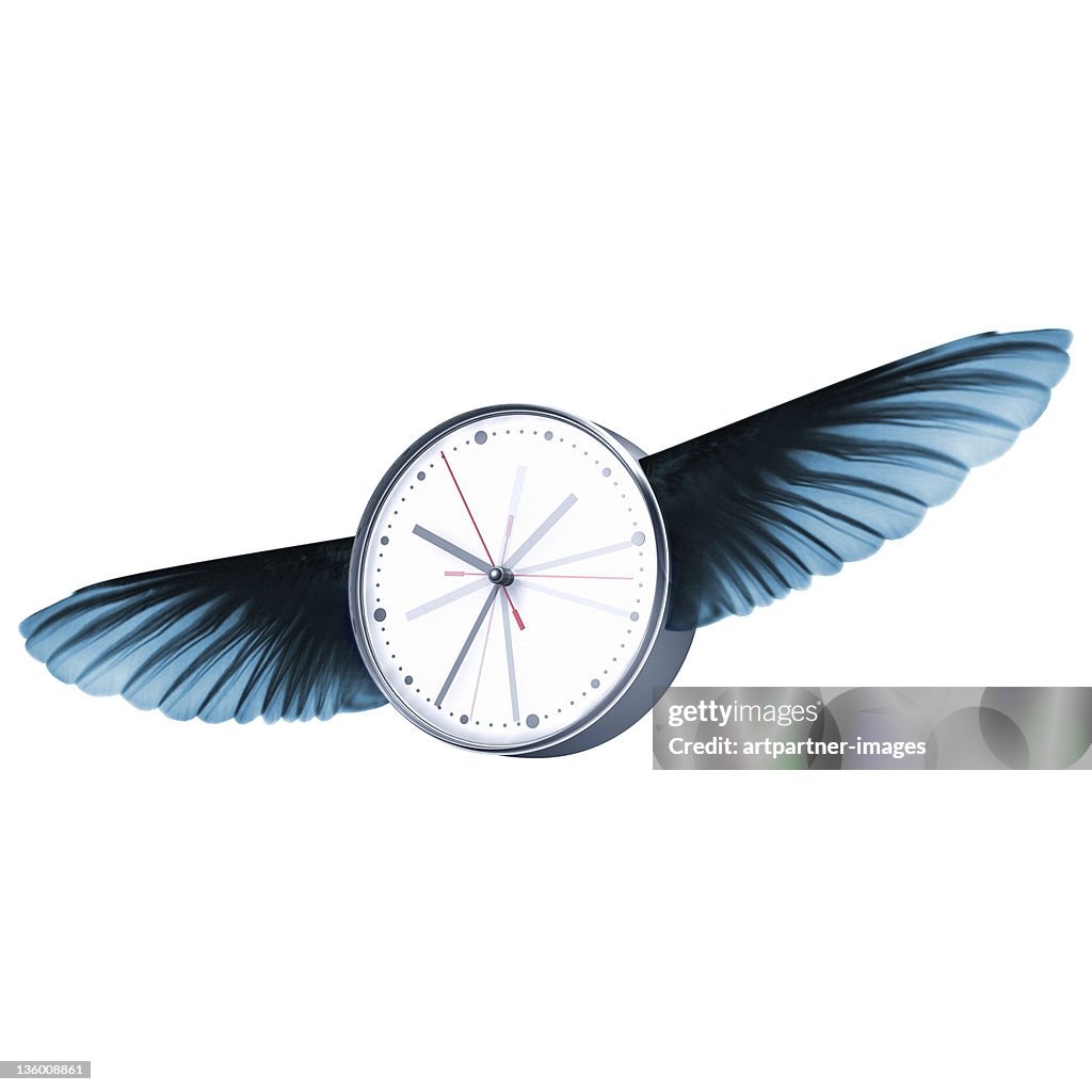 Clock or Watch with wings and running hands